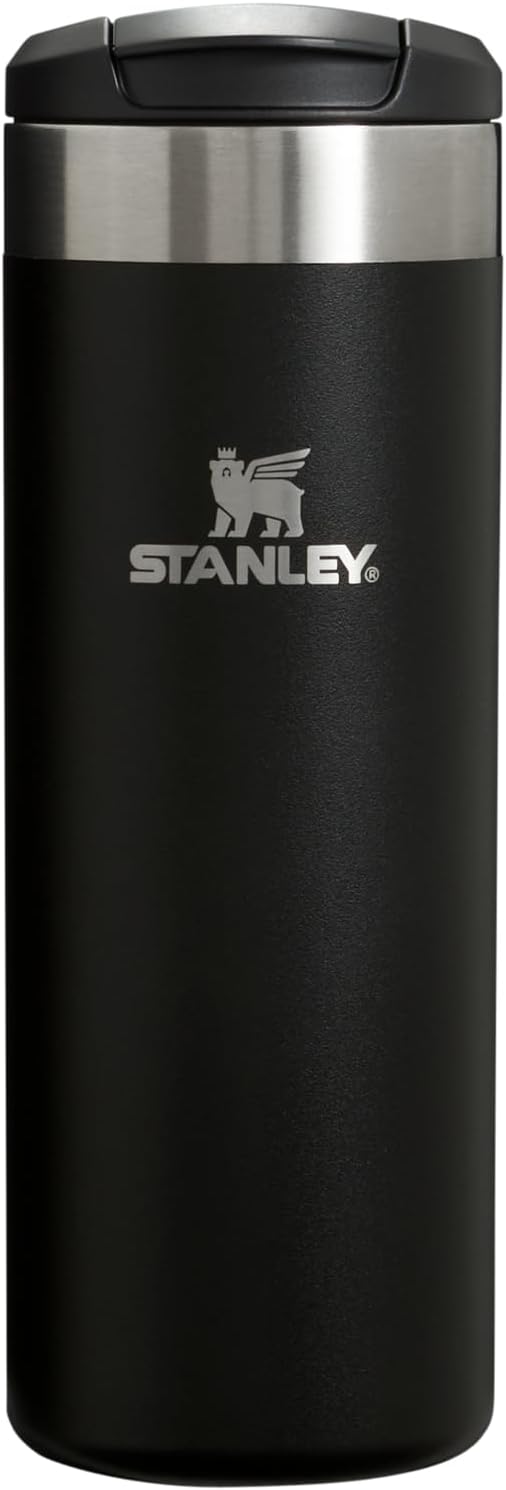 Stanley AeroLight Transit Bottle 16 oz | Locking Drink Through Lid | Leak Resistant Water Bottle or Coffee Travel Mug | Lightweight Insulated Stainless Steel | BPA-Free | Black