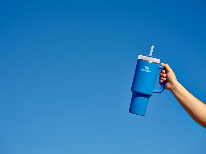 STANLEY Quencher H2.0 Tumbler with Handle and Straw 40 oz | Flowstate 3-Position Lid | Cup Holder Compatible for Travel | Insulated Stainless Steel Cup | BPA-Free | Azure