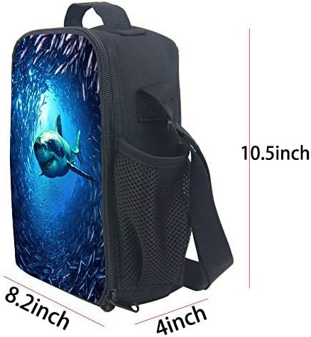 CAIWEI Animal Dinosaur Cat Shark Husky and Dolphin Insulated Lunch Box Cooler Bag (SHARK 1)