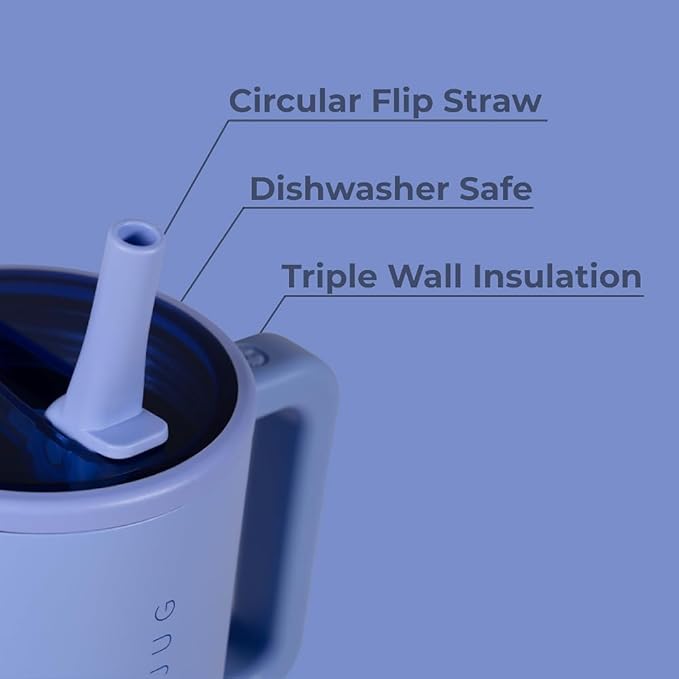 HydroJug Traveler - 40 oz Water Bottle with Handle & Flip Straw - Fits in Cup Holder, Leak Resistant Tumbler-Reusable Insulated Stainless Steel & Rubber Base - Gifts for Women & Men, Peri