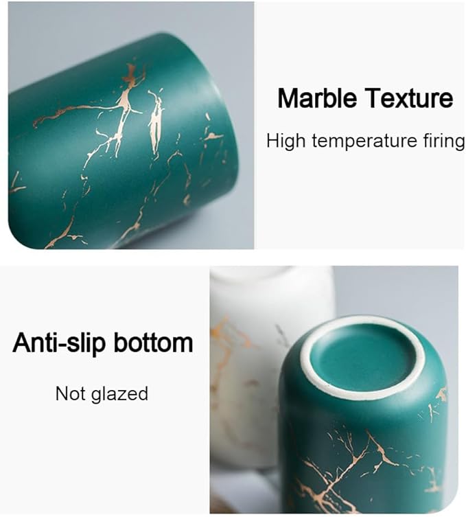 Ceramic Toothbrush Holder, Nordic Toothbrush Cup, Simple Stone Mug. (White)