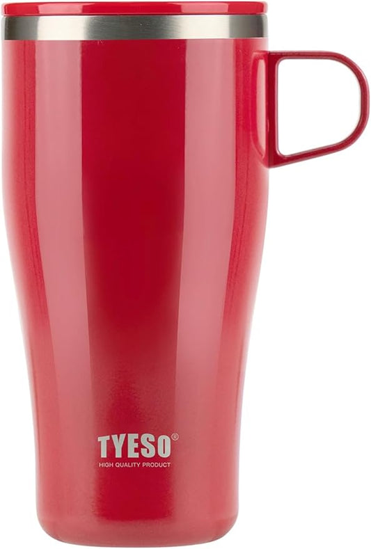TYESO Coffee Mug,Insulated Tumbler with Lid,Vacuum Insulated Mug Double Wall Stainless Steel OfficeTumbler Cup (Red, 17 oz)