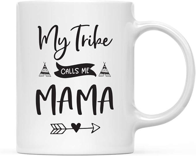 Andaz Press Mother's Day 11oz. Ceramic Coffee Tea Mug Gift for Mom, My Tribe Calls Me Mama, 1-Pack