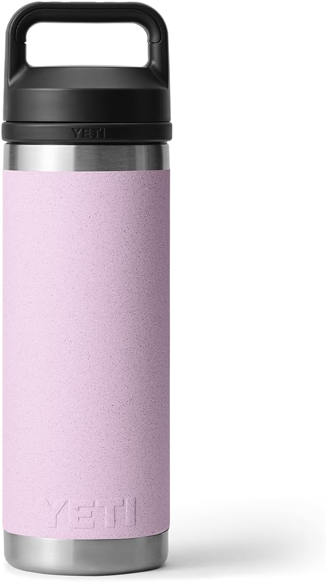 YETI Rambler 18 oz Bottle, Vacuum Insulated, Leakproof, Stainless Steel with Chug Cap, Cherry Blossom