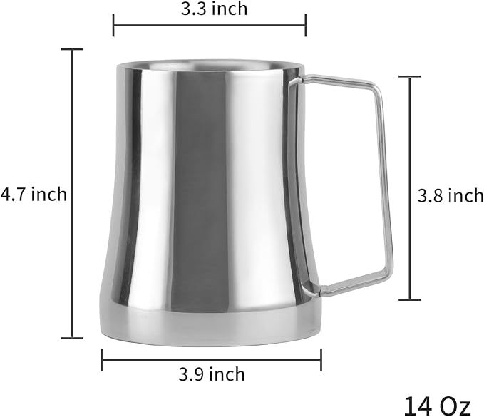Stainless Steel Coffee Mug, Double Wall Tumbler with Handle, Insulated Tumbler with Beer Opener, Great Beer Gifts for Men (14 oz)