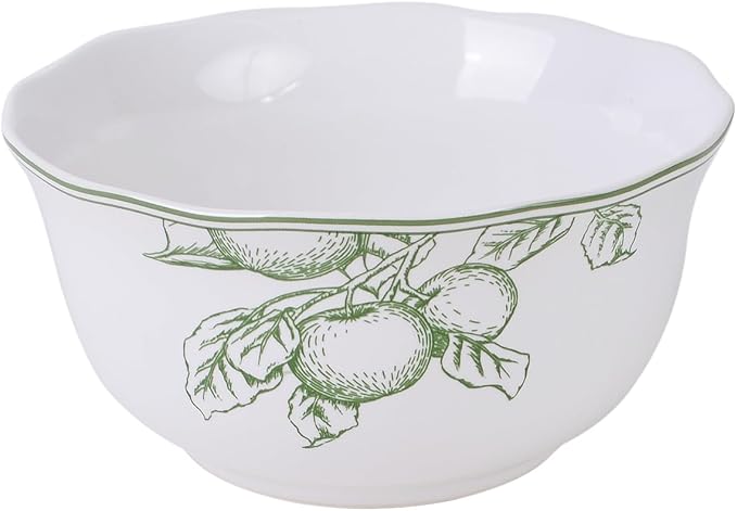 222 Fifth 12-Piece Porcelain Dinnerware Set for 4, Elegant Floral Plates and Bowls Sets-White/Green Ceramic Dishes, Chip Resistant Kitchen & Dining Dish Set, Microwave & Dishwasher Safe, Hudson Valley