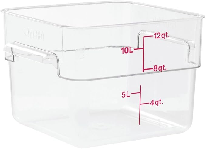 Cambro 12SFSCW135 Camwear Polycarbonate Square Food Storage container, 12 Quart