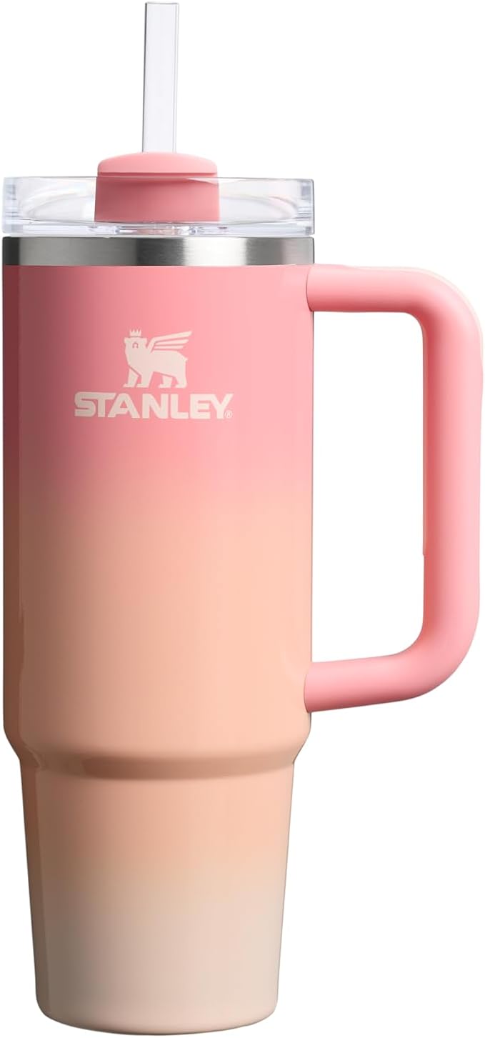 STANLEY Quencher H2.0 Tumbler with Handle and Straw 30 oz | Flowstate 3-Position Lid | Cup Holder Compatible for Travel | Insulated Stainless Steel Cup | BPA-Free | Pink Mesa Sunset