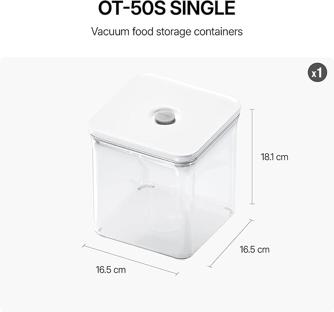 VAKUEN Premium Airtight Food Storage Containers, 3.28qt 1 Piece, Smart One-Click Seal Lid, No Hinges, Patented Double Silicone Lining, 100% Leak Proof, BPA-FREE, Dishwasher, Microwave Safe