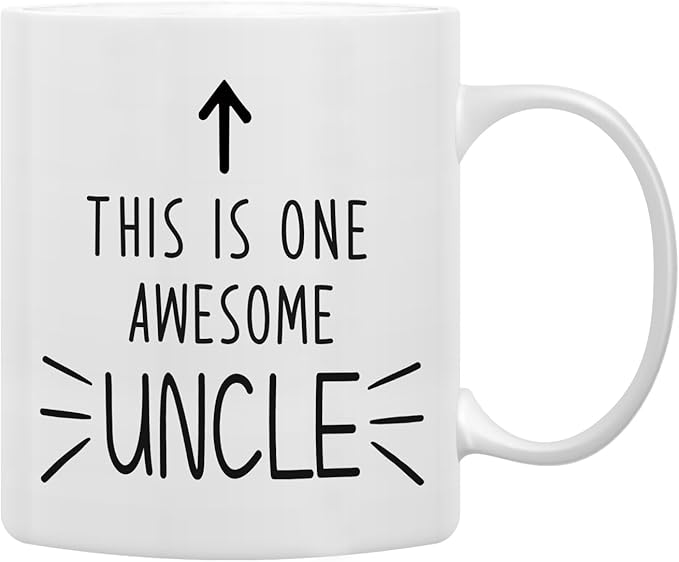QASHWEY This is One Awesome Uncle Coffee Mugs Mug, Uncle Father's Day Birthday Gifts from Niece Nephew, UncleAppreciation Gifts Double Side Printed Ceramic Mug Cup 11 Ounce