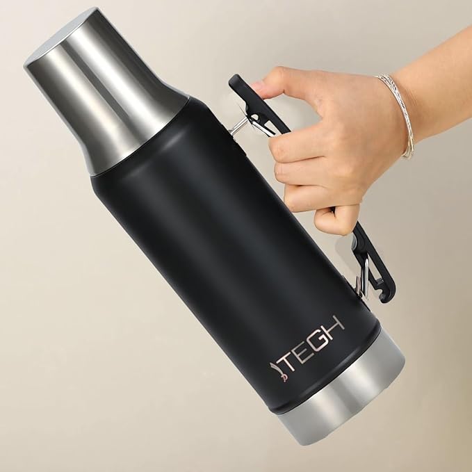 TEGH 40 oz insulated water bottle vacuum insulated wide mouth water bottle leakproof travel bottle BPA-free stainless steel water bottle hot and cold beverage bottle