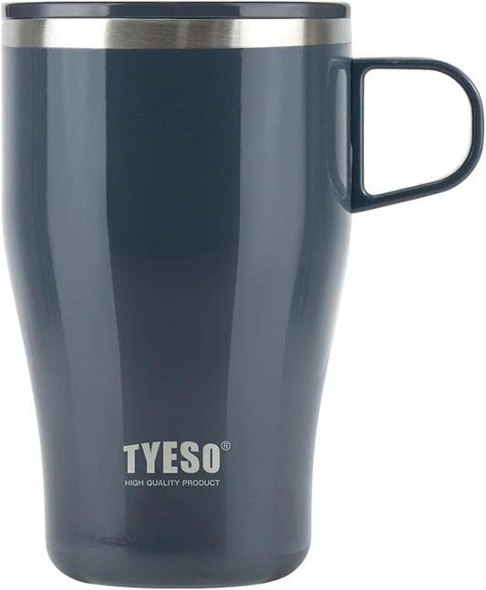 TYESO Coffee Mug,Insulated Tumbler with Lid,Vacuum Insulated Mug Double Wall Stainless Steel OfficeTumbler Cup (Gray, 13 oz)