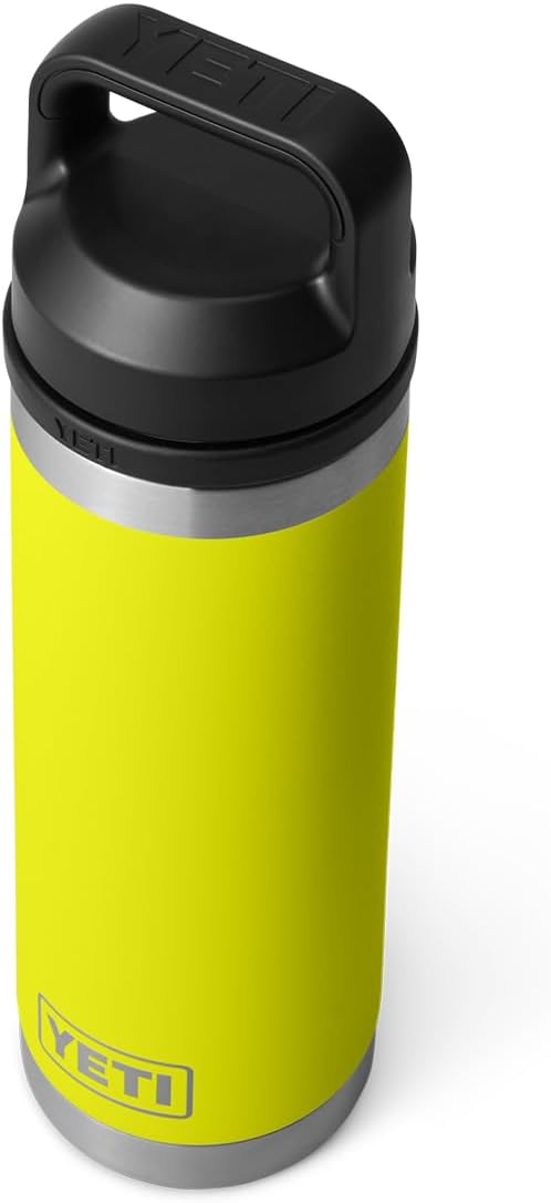 YETI Rambler 18 oz Bottle, Leakproof, Vacuum Insulated, Stainless Steel with Chug Cap, Firefly Yellow
