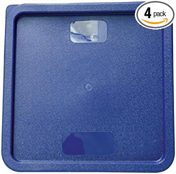 Tiger Chef set of 4 Color-Coded, Snap-Tight Polyethylene Lids, Covers for 12, 18 & 22-Quart Square Food Storage Containers, Midnight Blue, Polyethylene, NSF Certified