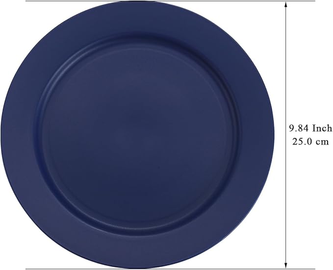 Berglander Plastic Plates Set of 8 Pieces 10", Blue Reusable Flat Dinner Plates, Salad Plates, Pasta Bowls, Dishes Set Easy to Carry for Home, Garden, Picnic, Camping, Outdoor