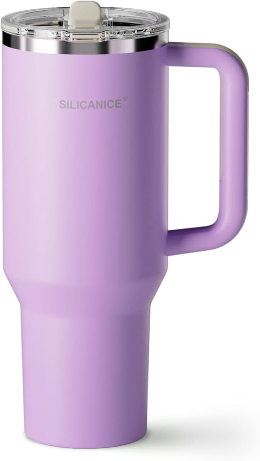 Easy Clean Pro Tumbler - 40 oz Water Bottle with Handle Quick-Disassemble Flip Straw, Leakproof Insulated Stainless Steel, Dishwasher Safe, BPA-Free Gifts for Women & Men