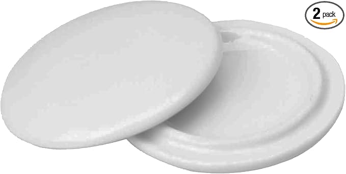 2 Pieces Reusable Mug Lids for Ceramic Mugs, 11 Ounce White Ceramic Cup Lid, Drink Cover for Outdoors, Cup Cover to Keep Warm, Fits Mug with Outside Diameter 3.25 Inch, Best for Hot and Cold Beverage