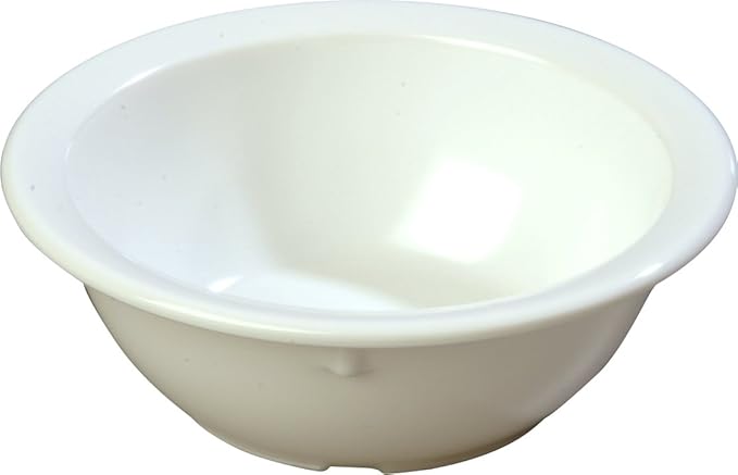 Carlisle FoodService Products Kingline Reusable Plastic Bowl Nappie Bowl for Home and Restaurant, Melamine, 12.5 Ounces, White, (Pack of 48)
