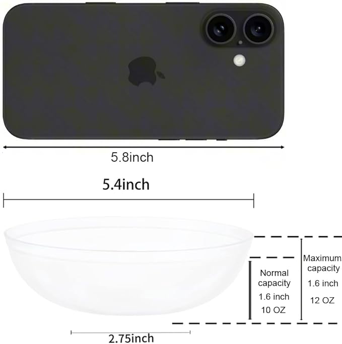 bUCLA 50Pack Clear Plastic Bowls Disposable - 10oz Premium Heavy Crystal Plastic Salsa Bowls - Ideal for Wedding & Party