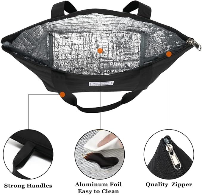 XQXA Lunch Bag Reusable Insulated Cooler Water Resistant Lunch Box Adult Tote Lunch Bag for Women/Men Work Picnic Beach or Travel