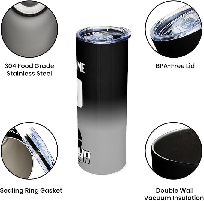 Custom Tumblers Stainless Steel Cup Personalized Basketball Insulation Travel Mug Add Your Name Number 20 oz Fans Gift for Men Women