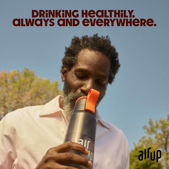 air up® water bottle (21oz) Twist Vibrant Green starter set with 5-Pod Variety Pack Flavor Fiesta, Orange Strap & Straw Brush | sugar-free flavoring | dishwasher-safe, BPA-free