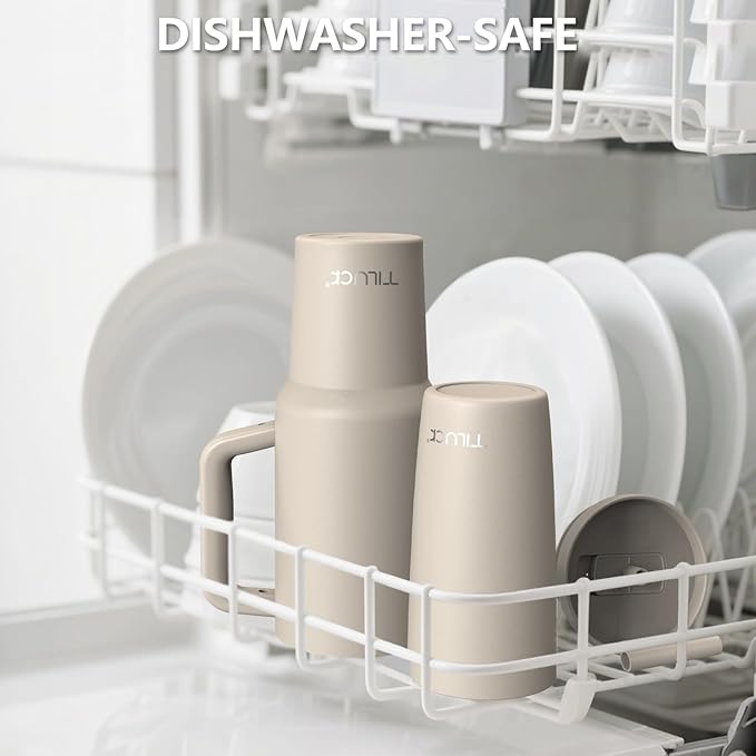 TILUCK 30 oz Tumbler with Handle, Vacuum Insulated Stainless Steel Travel Mug with 100% Leak-Proof Silicone Straw Lid, Cupholder Friendly Water Bottle(CoralRed, 30oz)