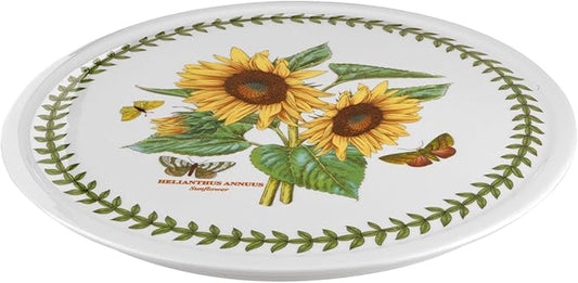 Portmeirion Botanic Garden 12" Entertaining Platter, Sunflower Motif - Durable Porcelain Tableware, Chip-Resistant Glaze, Dishwasher, Microwave, Freezer, Oven Safe - Elegant Farmhouse Serveware