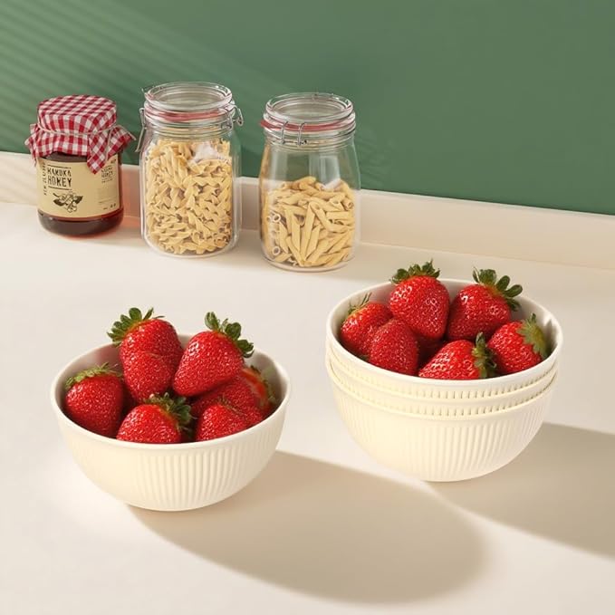 64PCS Wheat Straw Dinnerware Set for 8 BPA Free Kitchen Unbreakable Set for Home Outdoor Camping