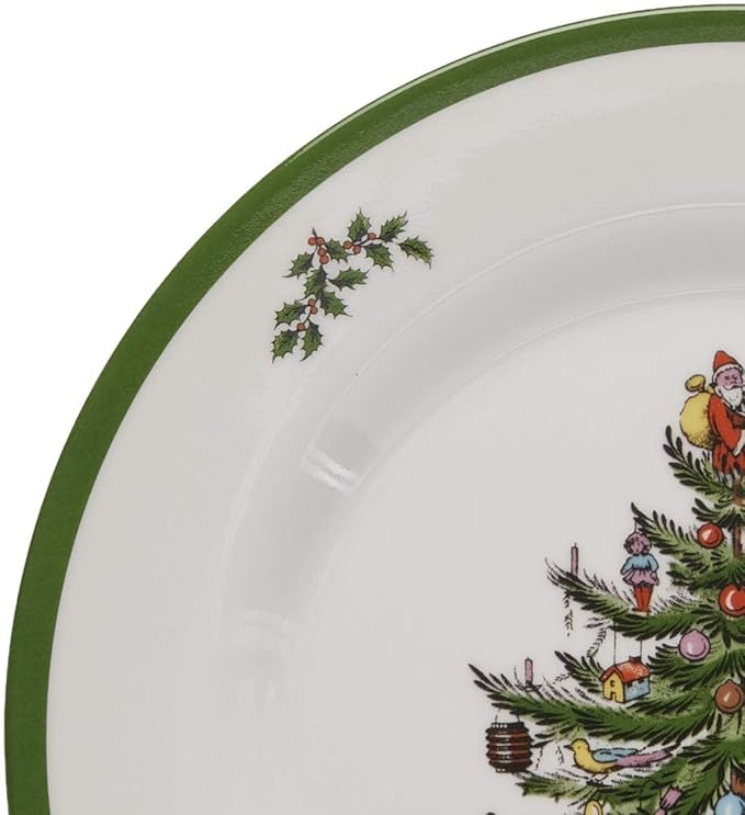 Spode Christmas Tree 12-Piece Melamine Dinnerware Set - Seasonal Dinnerware for Holiday Gatherings, Service for 4, Dishwasher Safe with Festive Christmas Tree Motif, Shatterproof & Durable Dishes