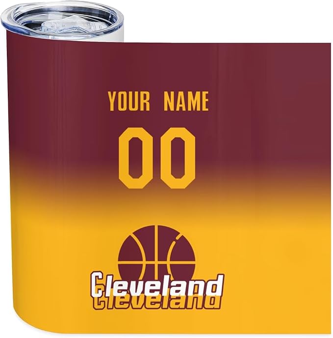 Custom Tumblers Stainless Steel Cup Personalized Basketball Insulation Travel Mug Add Your Name Number 20 oz Fans Gift for Men Women