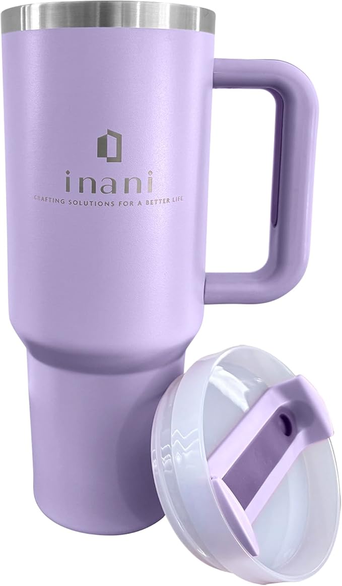 inani 40oz Tumbler With Handle And Straw, Insulated Travel Cup, Leak-Resistant, Spill-Proof Lid, Dishwasher Safe, BPA-Free, Double-Wall Insulated Premium Mug For Hot Or Iced Beverage, Orchid Purple