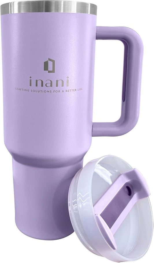 inani 40oz Tumbler With Handle And Straw, Insulated Travel Cup, Leak-Resistant, Spill-Proof Lid, Dishwasher Safe, BPA-Free, Double-Wall Insulated Premium Mug For Hot Or Iced Beverage, Orchid Purple