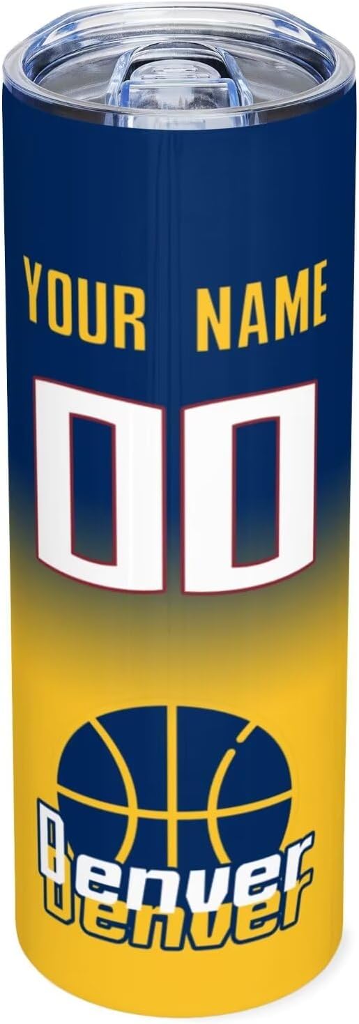 Custom Tumblers Stainless Steel Cup Personalized Basketball Insulation Travel Mug Add Your Name Number 20 oz Fans Gift for Men Women