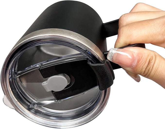 8pack 12oz Coffee Mug With Handle Bulk, Stainless Steel Insulated Travel Tumblers With,Double Wall Vacuum Camping Cup for Hot & Cold Drinks Tea (Black)