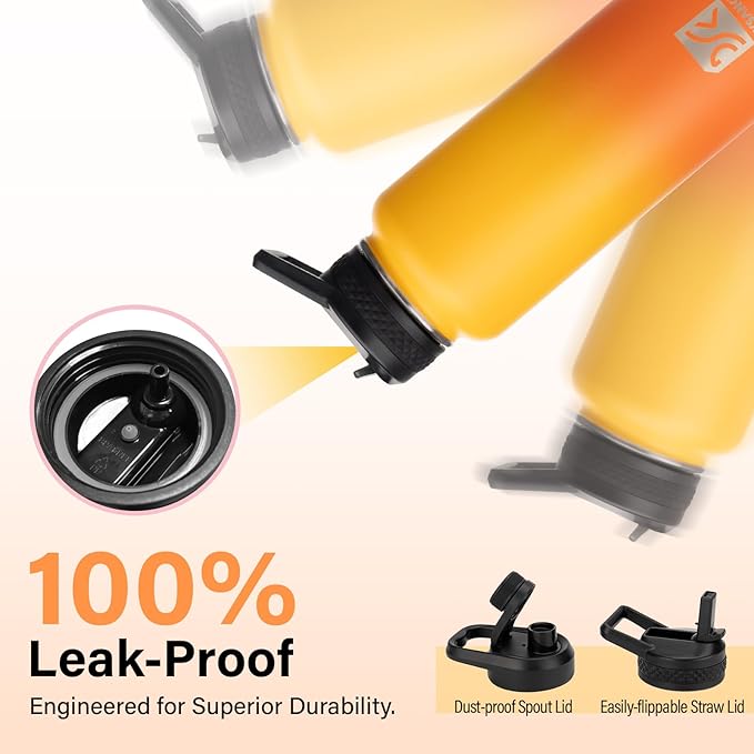 40 oz Insulated Water Bottle | Thickened Stainless Steel Vacuum Metal | Portable Sports Water Jug for Gym and Hiking with Straw, Carrier Bag, Handle Strap | BPA-Free 40 oz