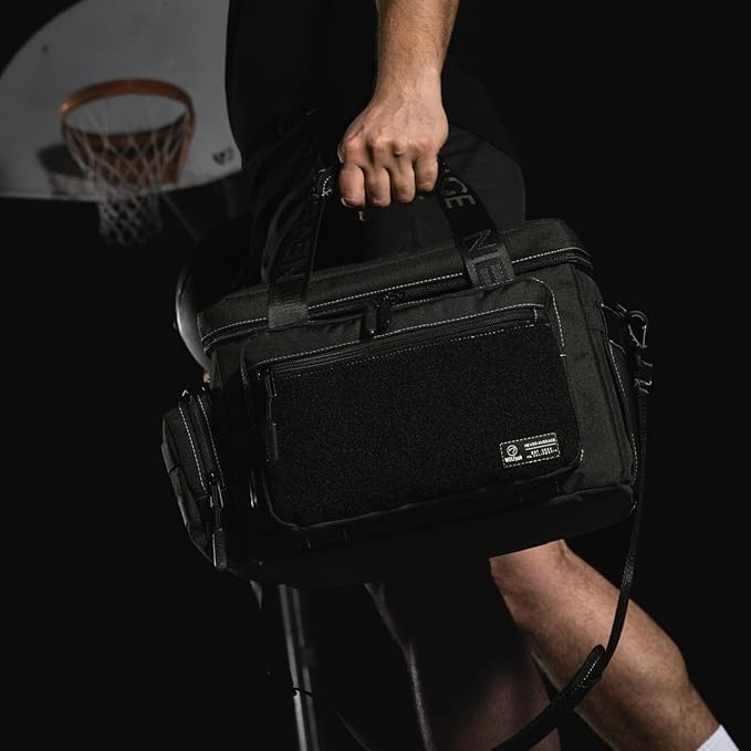 WOLFpak 20L Mini Tactical Lunch Box Cooler Bag - Water-Resistant 1000D Fabric, Insulated, Multiple Pockets, MOLLE & Patch Panel, Ideal for Work, Gym, Hiking (Black Phantom)