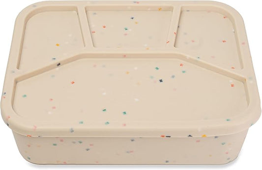 Ullabelle Leak Proof Bento Box Food-Grade Silicone Bento, BPA, Phthalate, Lead, & PVC Free - Bento Lunch Box for Daycare, Kids, & Adults - Leak Resistant Sets With Lids Snack Box Container (Beige 4)