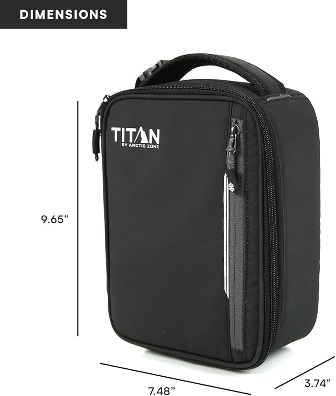 Titan Fridge Cold Upright Lunch Box With 2 250g Ice Walls®, Black Ice