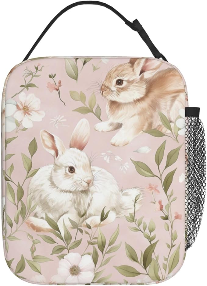 Bunny Lunch Box for Adults Women Girls Boys Kids Cute Animal Lunch Box Insulated Cooler Reusable Lunch Bag Container Gifts for Work Office Picnic Travel School