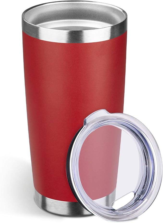 StarSpeed 20oz Tumbler Bulk with Lid, Stainless Steel Insulated Tumblers Double Wall Vacuum Insulated Travel Mug, Powder Coated Coffee Cups for Hot and Cold Drinks(Wine Red,1)