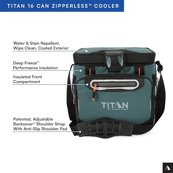 Titan by Arctic Zone Deep Freeze Cooler - Zipperless Hardbody Cooler - Deep Freeze Insulation, HardBody Liner, and SmartShelf