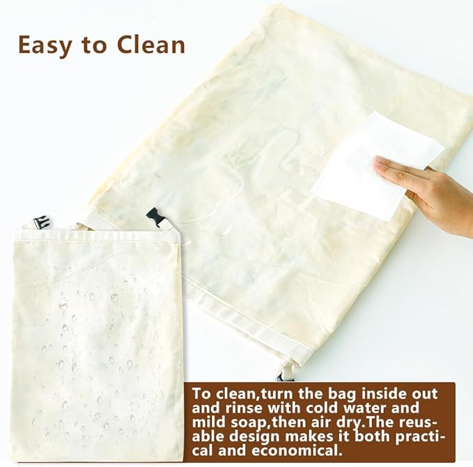 Bread Bags for Homemade bread,2 Pack Sourdough Bread Bags,Beeswax Bread Bags for Bourdough,Reusable Bread Storage