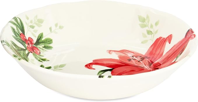 Tudor Royal 12-Piece Round Porcelain Dinnerware Set, Service for 4, Rosemary, Summer Flowers, Plates Bowls Dishes, Glossy, Premium Quality Dish Set, Unique Pattern