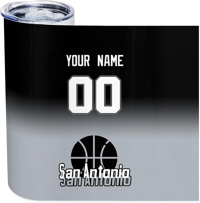 Custom Tumblers Stainless Steel Cup Personalized Basketball Insulation Travel Mug Add Your Name Number 20 oz Fans Gift for Men Women