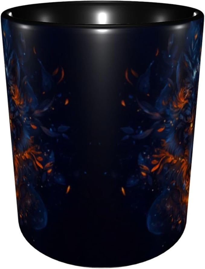 Yrebyou Wolf Coffee Mug Funny Tea Cup Ceramic Mugs 11OZ with Handle Gifts for Women Men Home Office Decor