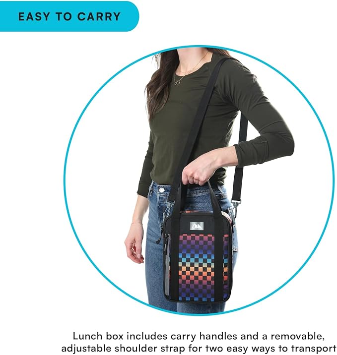 Arctic Zone Urban Lunch Box Combo with 210g Ice Pack and Sandwich Container, Checkered