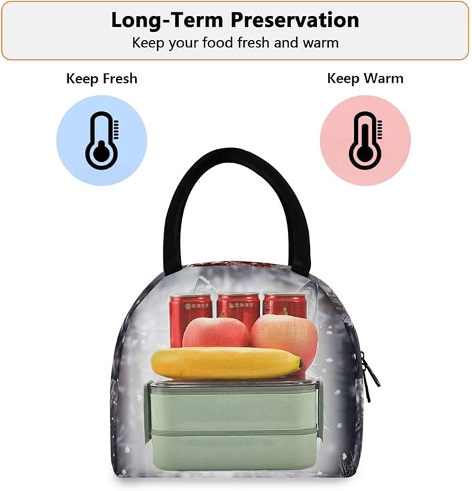 Wolf Lunch Bag Travel Picnic Insulated Durable Bags Shopping Box for Women Office Work School Picnic Hiking