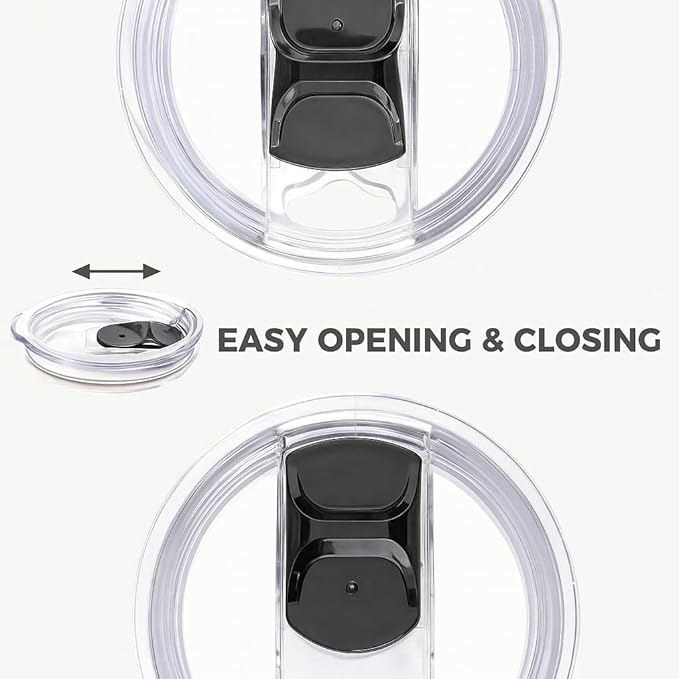 14 Oz Stainless Steel Insulated Mug with Handle & Slider Lid – Double Wall Thermal Coffee Cup – Dishwasher Safe Mug Keeps Drinks Hot & Cold – For Home, Office, Travel