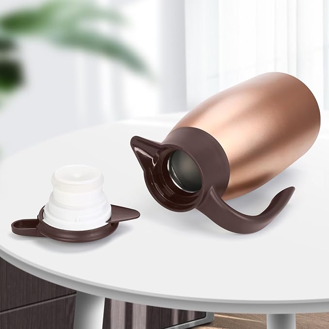 70oz Thermal Coffee Carafe, 2 Pack Airpot Insulated Coffee Urns Stainless Steel Vacuum Thermal Pot Dispenser for Coffee, Hot Water, Tea, Hot Beverage - Keep 12 Hours Hot, 24 Hours Cold (Rose)